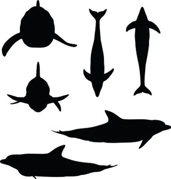 Dolphin silhouette Stock Illustration