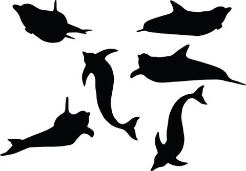 Dolphin silhouette isolated Stock Illustration