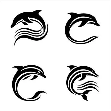 Dolphin silhouette vector Stock Illustration