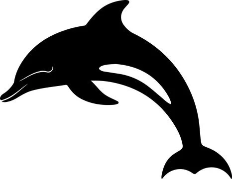 Dolphin Silhouette Vector Illustration White Background Stock Illustration