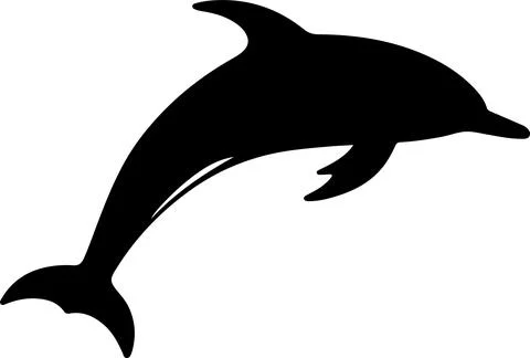 Dolphin Silhouette Vector Illustration White Background Stock Illustration