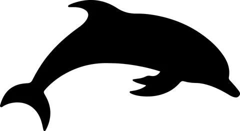 Dolphin Silhouette Vector Illustration White Background Stock Illustration
