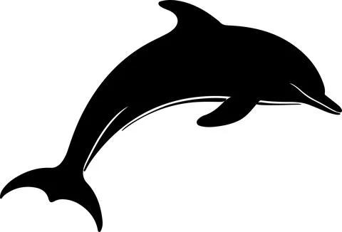 Dolphin Silhouette Vector Illustration White Background Stock Illustration