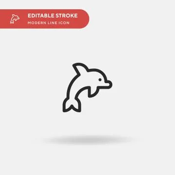 Dolphin Simple vector icon. Illustration symbol design template for web mobil Stock Illustration