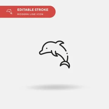 Dolphin Simple vector icon. Illustration symbol design template for web mobil Stock Illustration