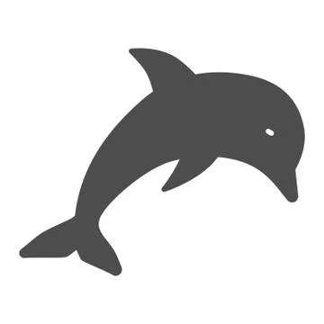 Dolphin solid icon, marine life concept, underwater world sign on white イラスト素材