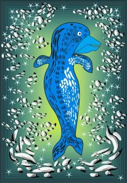 Dolphin Statue Stock Illustration