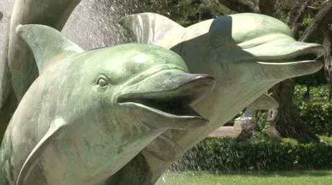 The dolphin statues Stock Footage 61501833