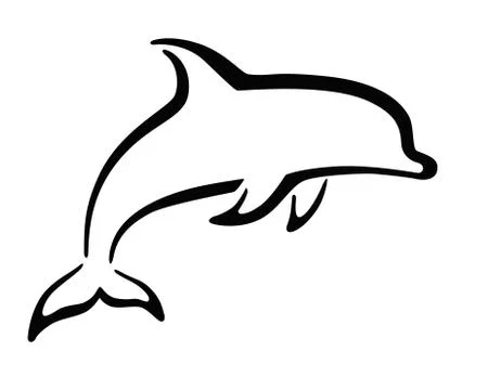 Dolphin - stylized vector sign for logo or pictogram. Dolphin - marine mammal Illustrazione stock