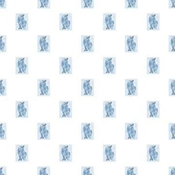 Dolphin swimming in rectangular frame seamless pattern Illustrazione stock
