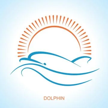 Dolphin symbol logo. Vector simple style flat illustration for design Stock Illustration
