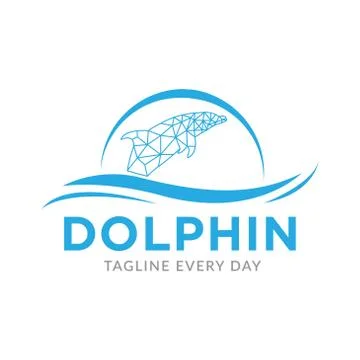 Dolphin tech logo design template イラスト素材