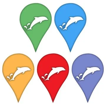 Dolphin in the technique of paper cut out. Stock Illustration