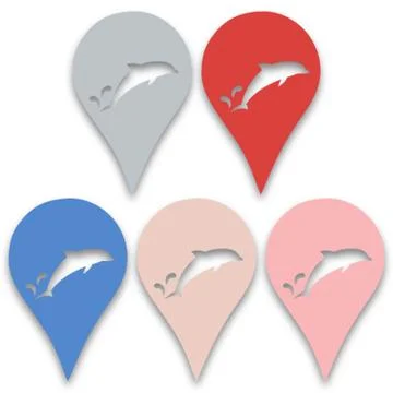 Dolphin in the technique of paper cut out. Stock Illustration