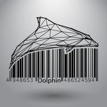 Dolphin from triangles and lines Stock Illustration