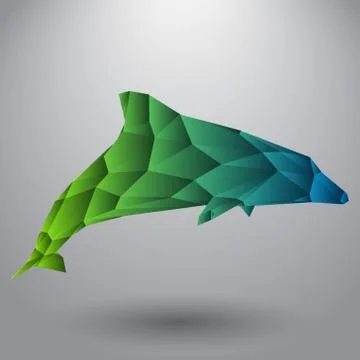 Dolphin from triangles Stock Illustration