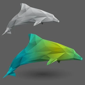 Dolphin from triangles Stock Illustration