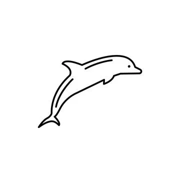 Dolphin vector icon, simple sign for web site and mobile app. Stock Illustration