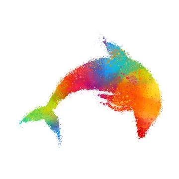 Dolphin vector illustration digital art wall art Stock Illustration