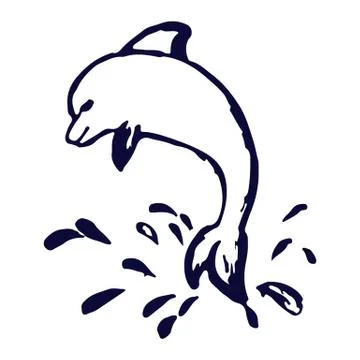 Dolphin vector logo 스톡 일러스트