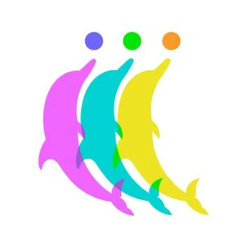 Dolphin. Vector silhouette on a white background. Stock Illustration