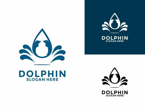 Dolphin water logo design vector illustration Stock Illustration