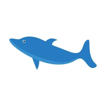Dolphin on a white background for use in website design Illustrazione stock