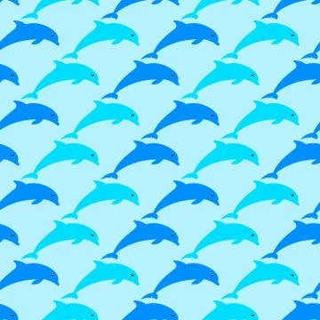 Dolphins are all around Stock Illustration