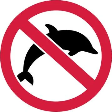 Dolphins forbidden sign Stock Illustration