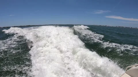 Dolphins jumping behind boat Vídeos de archivo 219237688