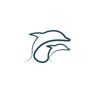 Dolphins line icon vector illustration design Illustrazione stock