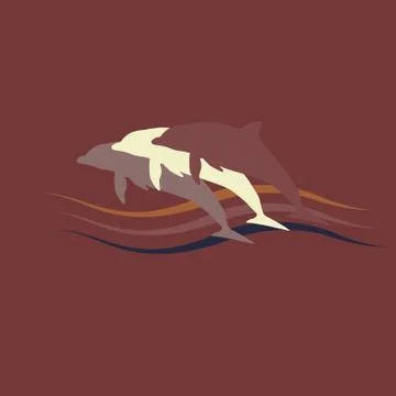 Dolphins silhouette logo Illustrazione stock
