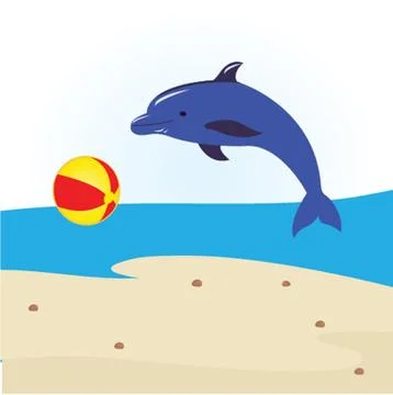 Dolphins swimming on its back 스톡 일러스트