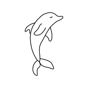 Dolphin.Vector illustration in the style of a doodle Stock Illustration
