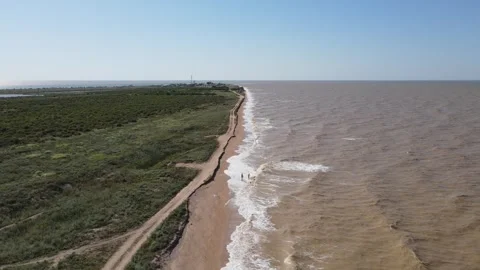 Dolzhanskaya Spit Drone Fly Backward 4K Stock Footage 336943542