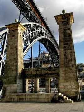 The Dom Luís I Bridge is a Double-deck Metal Arch Bridge that Spans the River Do Stock Photos