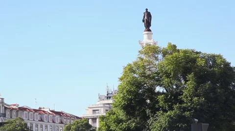 Dom Pedro IV Square Stock Footage 56224494