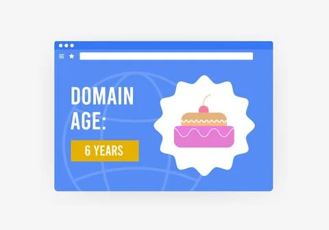 Domain Age - SEO search engine rank factor concept. Website domain age checker Stock Illustration