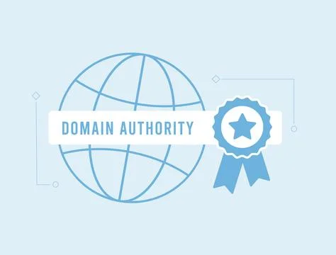 Domain Authority Checker concept. Aged Web Domains with Quality Backlinks and Stock Illustration