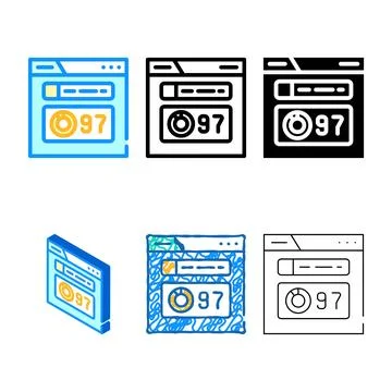 Domain authority multipack seo color icon vector Stock Illustration