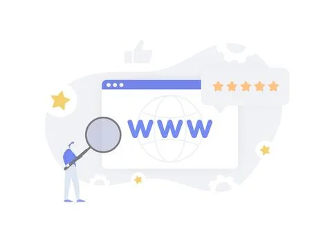Domain Authority - search engine website ranking score based on the quality and Illustrazione stock