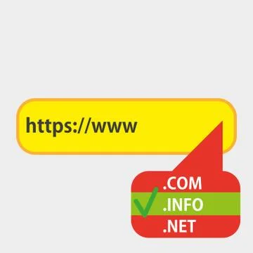 Domain checker website process demo. Analytics design research business illus Stock Illustration