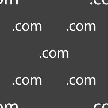 Domain COM sign icon. Top-level internet domain symbol. Seamless pattern on a Stock Illustration