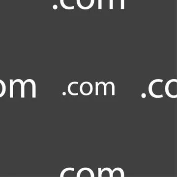 Domain COM sign icon. Top-level internet domain symbol. Seamless pattern on a Stock Illustration
