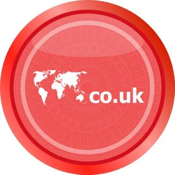 Domain CO.UK sign icon. Top-level internet domain symbol with world map Illustrazione stock