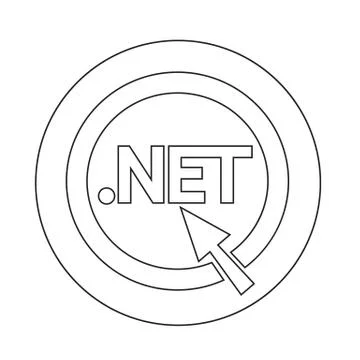 Domain dot net sign icon Illustrazione stock