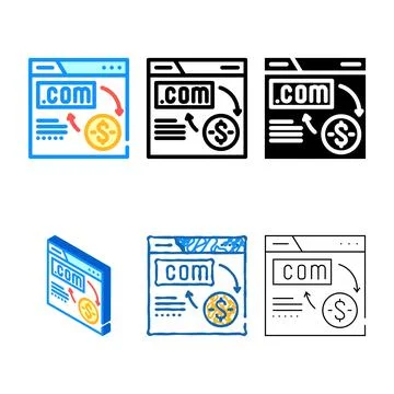 Domain flipping color icon vector edition Stock Illustration