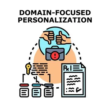 Domain focused personalization vector concept illustration Stock Illustration