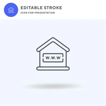 Domain icon vector, filled flat sign, solid pictogram isolated on white, logo Stock Illustration