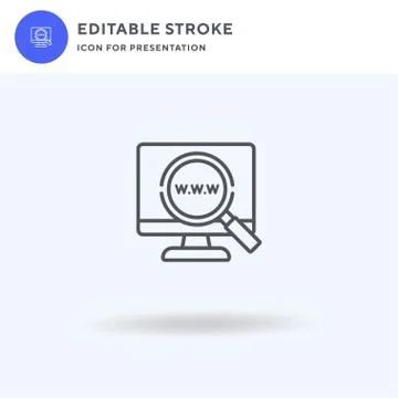 Domain icon vector, filled flat sign, solid pictogram isolated on white, logo Illustrazione stock